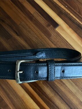 LL Bean Leather Money Belt Hidden Zip Travel USA Made Size 38 Black
